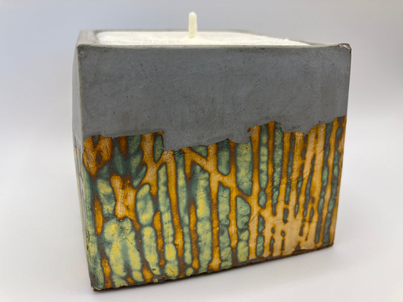 Retro Natural Soy Candle - Square - Metallic Copper, Blue, Green, Purple & Concrete