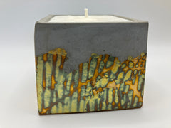 Retro Natural Soy Candle - Square - Metallic Copper, Blue, Green, Purple & Concrete