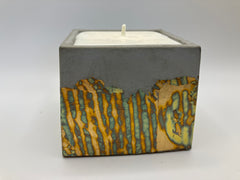 Retro Natural Soy Candle - Square - Metallic Copper, Blue, Green, Purple & Concrete