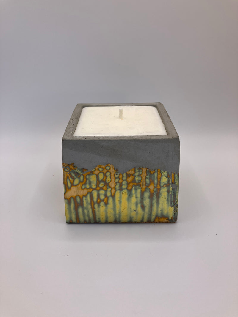 Retro Natural Soy Candle - Square - Metallic Copper, Blue, Green, Purple & Concrete