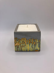 Retro Natural Soy Candle - Square - Metallic Copper, Blue, Green, Purple & Concrete