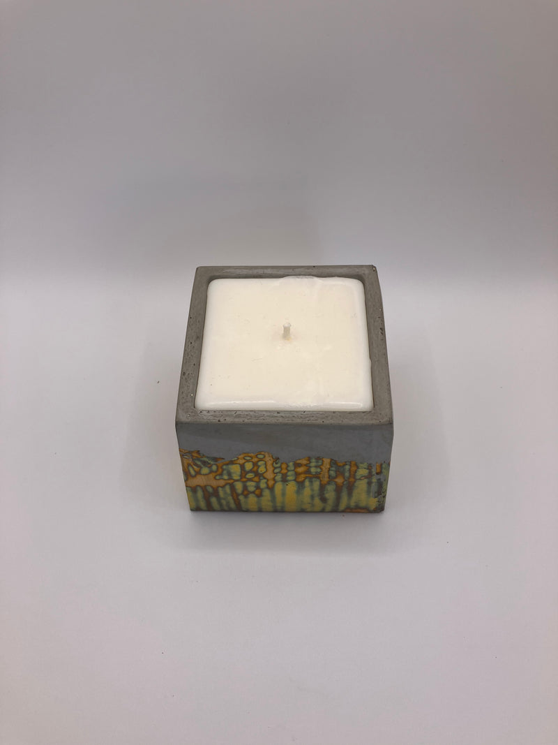 Retro Natural Soy Candle - Square - Metallic Copper, Blue, Green, Purple & Concrete