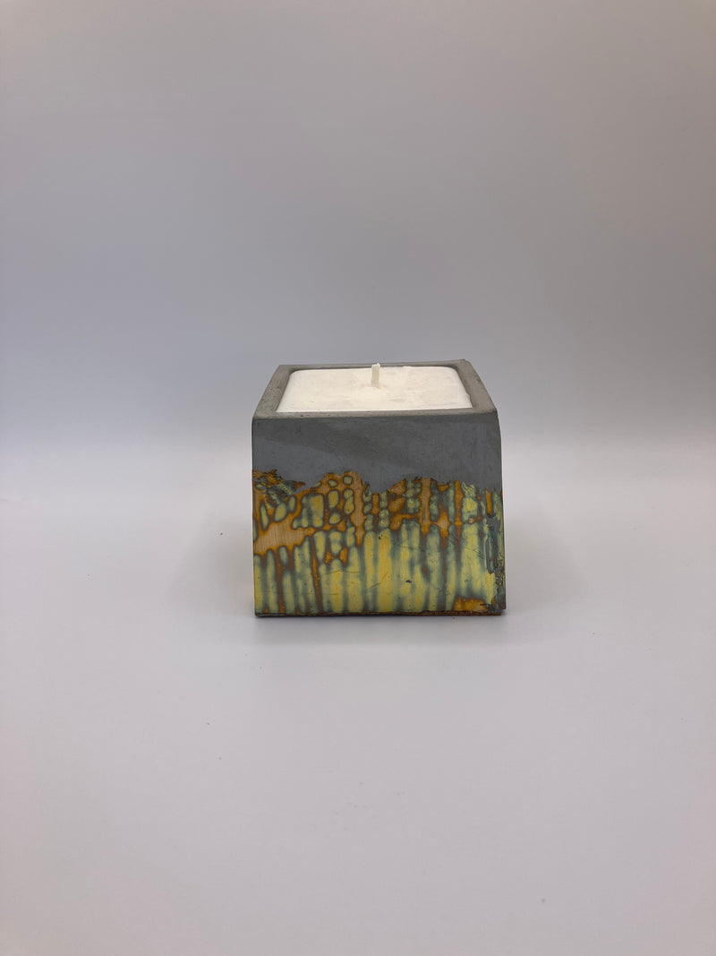 Retro Natural Soy Candle - Square - Metallic Copper, Blue, Green, Purple & Concrete