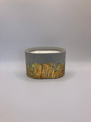 Retro Natural Soy Candle - Oval - 2 Wicks - Metallic Copper, Blue, Green, Purple & Concrete