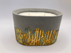 Retro Natural Soy Candle - Oval - 2 Wicks - Metallic Copper, Blue, Green, Purple & Concrete