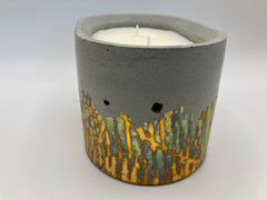 Retro Natural Soy Candle - Oval - 2 Wicks - Metallic Copper, Blue, Green, Purple & Concrete
