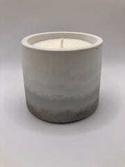 Rustic Natural Soy Candle - Round - White to Gray Gradient & Concrete