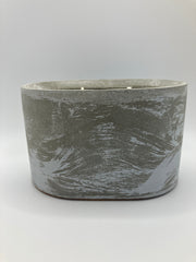 Rustic Natural Soy Candle - Oval - 2 Wicks - Grey & White Washed & Concrete