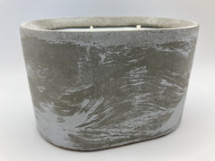 Rustic Natural Soy Candle - Oval - 2 Wicks - Grey & White Washed & Concrete
