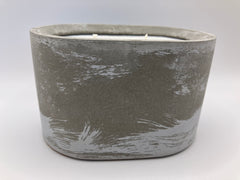Rustic Natural Soy Candle - Oval - 2 Wicks - Grey & White Washed & Concrete