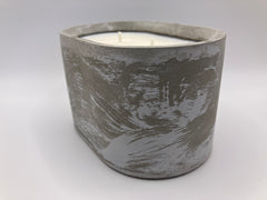 Rustic Natural Soy Candle - Oval - 2 Wicks - Grey & White Washed & Concrete