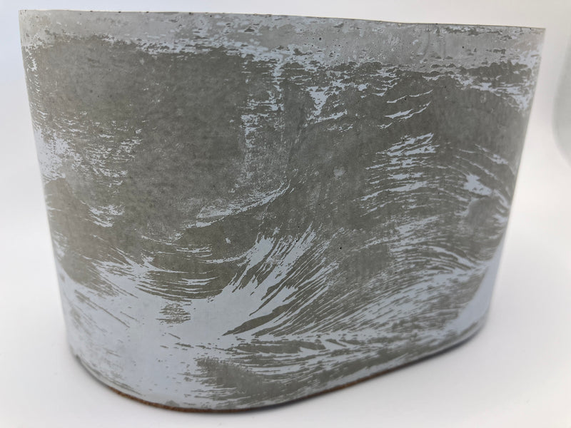 Rustic Natural Soy Candle - Oval - 2 Wicks - Grey & White Washed & Concrete