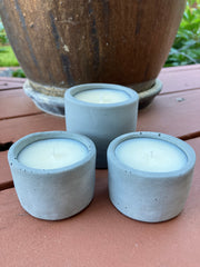 . Palo Santo Scented Handmade Natural Soy Candles - 1 Small Tumbler & 2 Large Tea Lights - Fog Blue