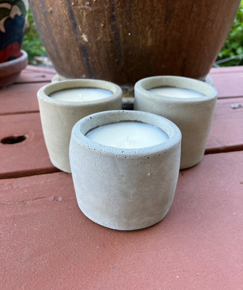 . Palo Santo Scented Handmade Natural Soy Candles - 3 Small Tumblers - Gray