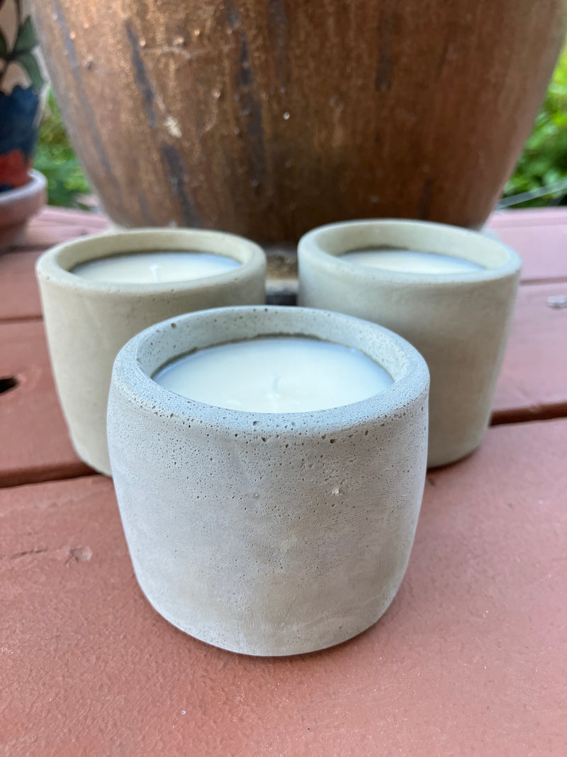 . Palo Santo Scented Handmade Natural Soy Candles - 3 Small Tumblers - Gray