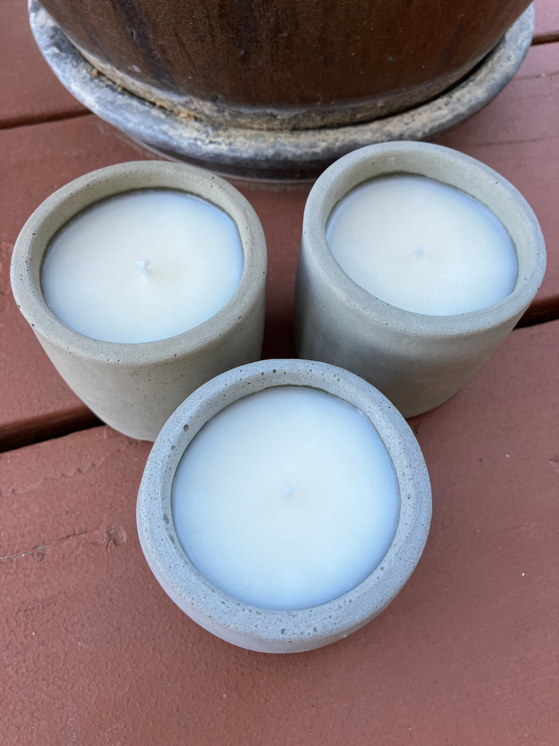 . Palo Santo Scented Handmade Natural Soy Candles - 3 Small Tumblers - Gray