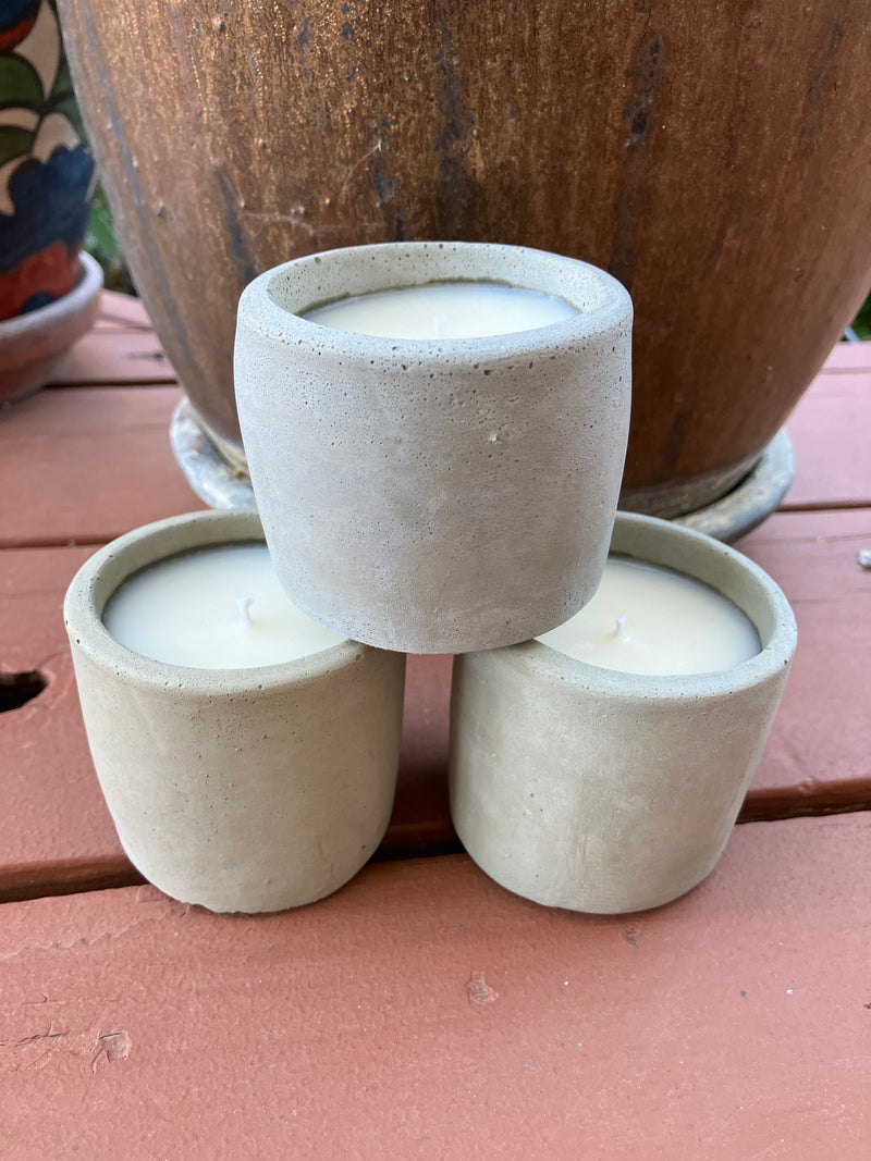 . Palo Santo Scented Handmade Natural Soy Candles - 3 Small Tumblers - Gray