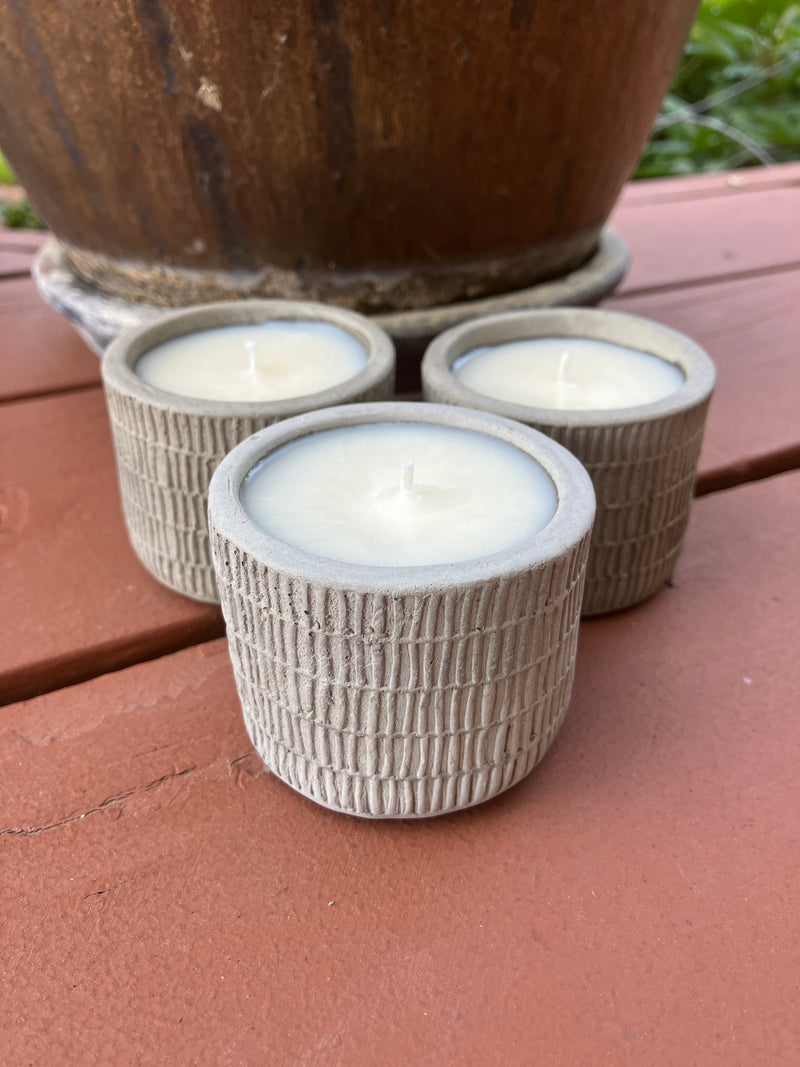 Reed Scented Natural Soy Candles - Handmade - 3 Large Tea Lights - Fresh Cotton Scent