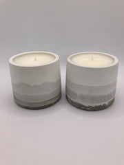 2 Scented Hand Made Natural Soy Candle - White to Gray Gradient - Fresh Cotton Scent