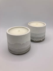 2 Scented Hand Made Natural Soy Candle - White to Gray Gradient - Fresh Cotton Scent