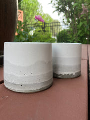 2 Scented Hand Made Natural Soy Candle - White to Gray Gradient - Fresh Cotton Scent