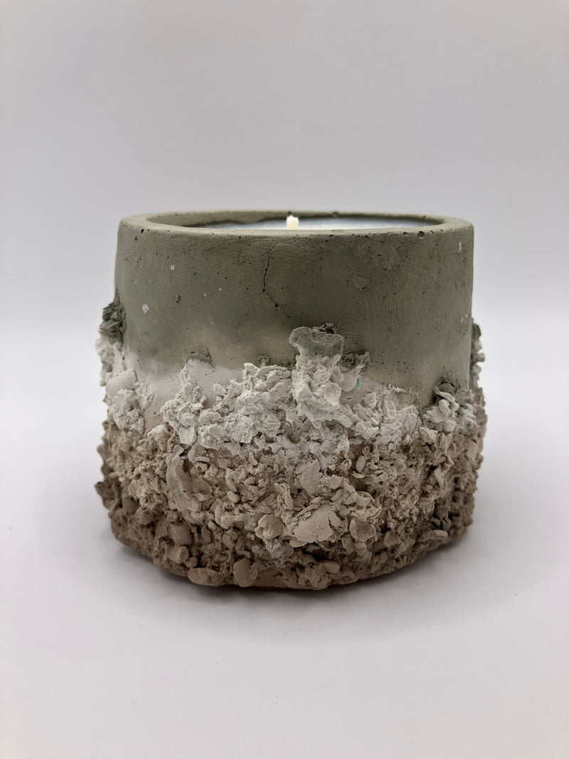 Rustic Khaki, White & Brown Natural Fresh Cotton Scented Candle