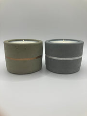 2 Rustic Tumbler Pots - 5 Ounce Natural Soy Candle - Nag Champa Scented - Fog Blue & Pearl White - Khaki Green & Bronze