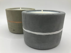 2 Rustic Tumbler Pots - 5 Ounce Natural Soy Candle - Nag Champa Scented - Fog Blue & Pearl White - Khaki Green & Bronze