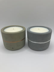 2 Rustic Tumbler Pots - 5 Ounce Natural Soy Candle - Nag Champa Scented - Fog Blue & Pearl White - Khaki Green & Bronze