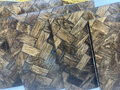 . Herringbone Birchwood Set of 8 Coasters - Handmade - Cork Bottom - Dark Walnut Stain & Gloss Final Coat