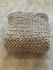 100% Peruvian Wool Hand Knitted Heirloom Blanket - Wool And The Gang Crazy Sexy Wool in Sandtrooper Beige - 2000grams - W:50/52