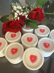 Valentine Heart Soy Candles - Scented - Natural Soy Wax - Pure Cotton Wick - Valentine Gift