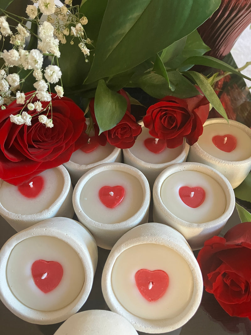 Valentine Heart Soy Candles - Scented - Natural Soy Wax - Pure Cotton Wick - Valentine Gift