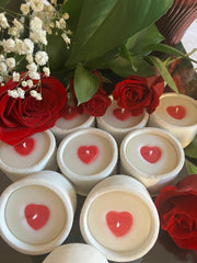 Valentine Heart Soy Candles - Scented - Natural Soy Wax - Pure Cotton Wick - Valentine Gift