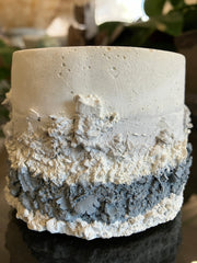 Rustic White, Blue & Grey Natural Soy Candle - Earthy Palo Santo & Sandalwood Scented 5 oz Candle - Clean Scent Certified