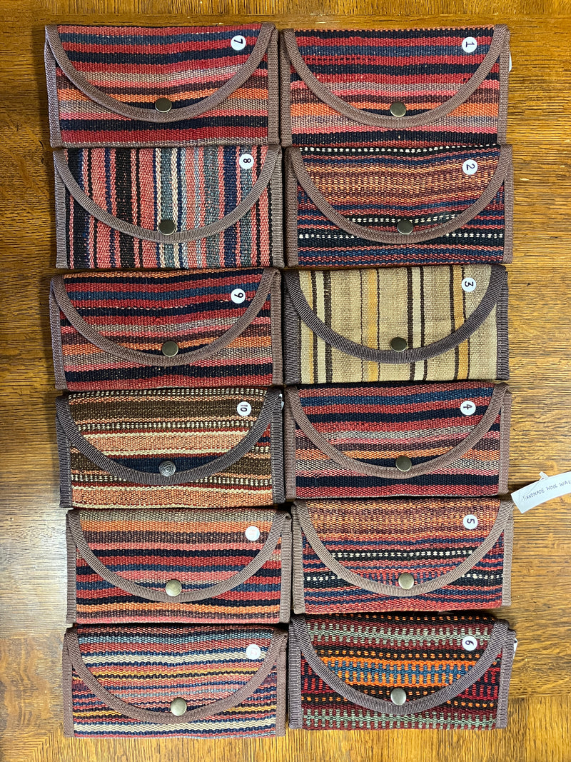 Handmade Wallets - Wool Fabric Persian Kilim Wallets - 5 Compartments - Unique - Great Gifts