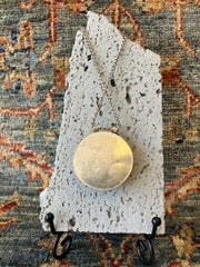 . Stainless Steel & Blue Stone Crystal Handmade Necklace - Vintage Boho Jewelry - Persian Necklace