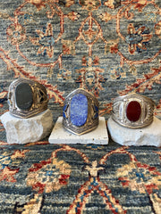 . Stainless Steel & Cut Stone Crystal Handmade Bracelet Cuff - Vintage Boho Jewelry - Persian Cuff Bracelet