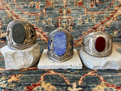. Stainless Steel & Cut Stone Crystal Handmade Bracelet Cuff - Vintage Boho Jewelry - Persian Cuff Bracelet