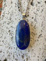 Blue Stone Crystal & Stainless Steel Handmade Necklace - Vintage Boho Jewelry - Persian Necklace