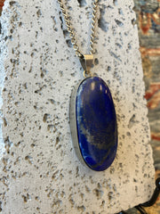Blue Stone Crystal & Stainless Steel Handmade Necklace - Vintage Boho Jewelry - Persian Necklace