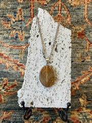 . Stone Crystal & Stainless Steel Handmade Necklaces - Vintage Boho Jewelry - Persian Necklace
