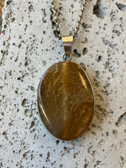 . Stone Crystal & Stainless Steel Handmade Necklaces - Vintage Boho Jewelry - Persian Necklace