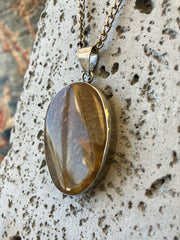 . Stone Crystal & Stainless Steel Handmade Necklaces - Vintage Boho Jewelry - Persian Necklace