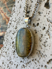 . Stone Crystal & Stainless Steel Handmade Necklaces - Vintage Boho Jewelry - Persian Necklace