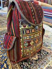 Persian Hand Embroidered Backpack - Hand Made  - Jajim - Sirjan - Kilim - Nomad Tribal Boho Bag