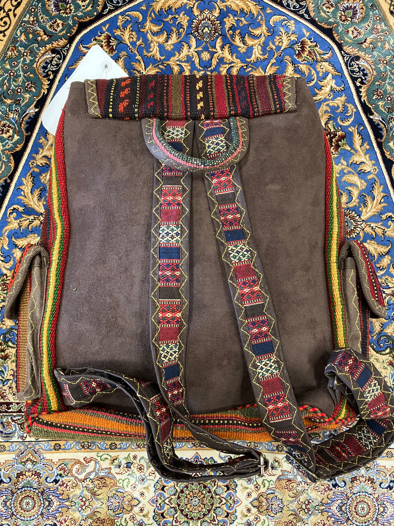 Persian Hand Embroidered Backpack - Hand Made  - Jajim - Sirjan - Kilim - Nomad Tribal Boho Bag