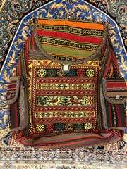 Persian Hand Embroidered Backpack - Hand Made  - Jajim - Sirjan - Kilim - Nomad Tribal Boho Bag