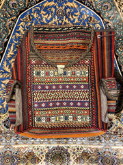 Persian Hand Embroidered Backpack - Hand Made  - Jajim - Sirjan - Kilim - Nomad Tribal Boho Bag
