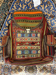 Persian Hand Embroidered Backpack - Hand Made  - Jajim - Sirjan - Kilim - Nomad Tribal Boho Bag